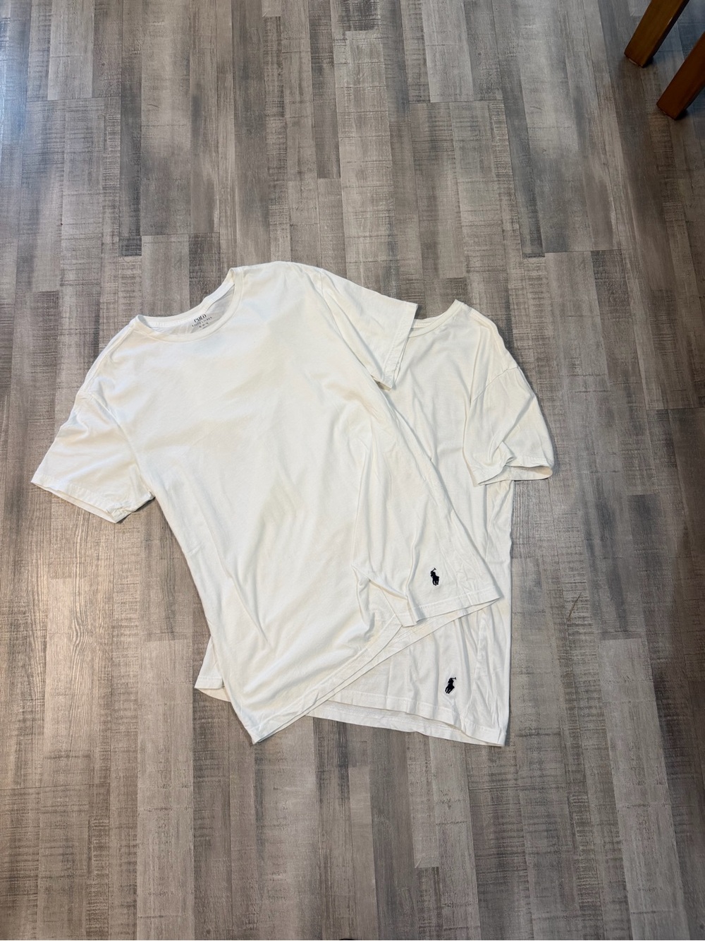 Polo Ralph Lauren Men’s White Crew Neck T-Shirts Lot of 2 XL Slim Fit Pony Logo